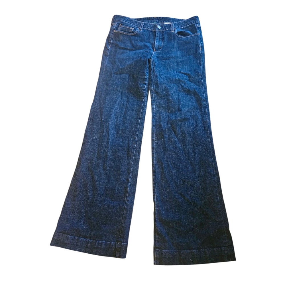 J.Crew Wide Leg Jeans‎ Women's Size 8 – Hand-Stitched Kantha Pocket Accents